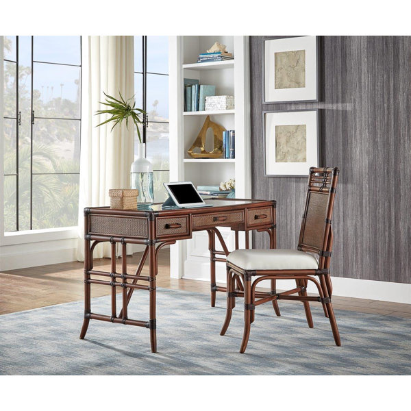 Bay Isle Home Lamont Glass Desk and Chair Set Wayfair